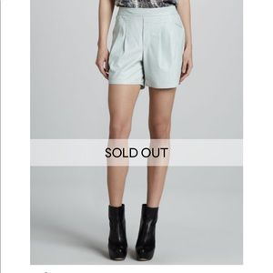 Theyskens' Theory Panther Pleated Leather Shorts